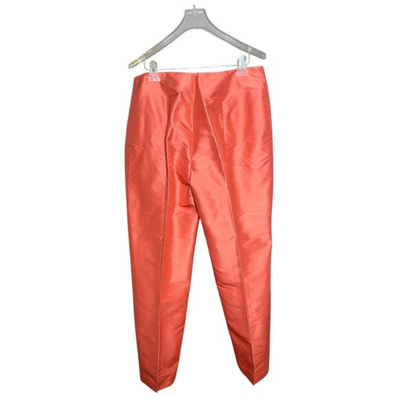 Rafael Petite Silk Embroidered Jacket Blouse Peck & Peck Silk Pants Set Coral 14 - Picture 3 of 13